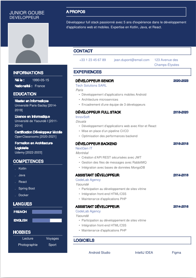 CV card