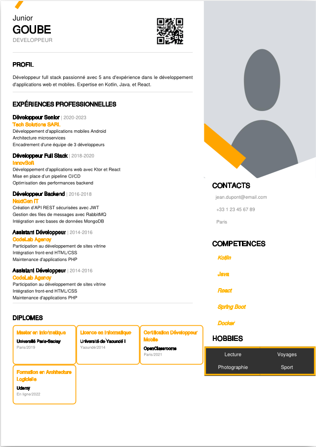 CV card